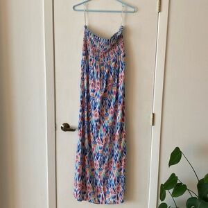 Blue/peach/pink smocked sundress - Gap